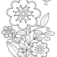 Woodware Clear Stamps - Stitched Flowers