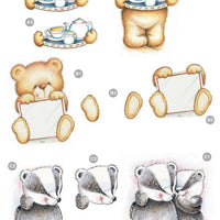Craft UK Cute Bear and Badger