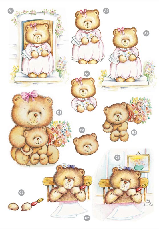 Craft UK Cute Girly Bears                          .