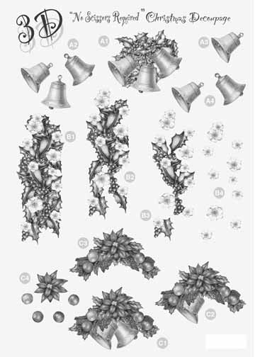 Craft UK Silver Christmas Decoupage Decorations