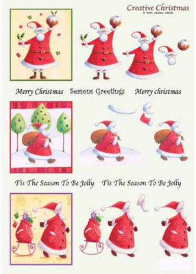 Craft UK Creative Christmas Window Decoupage Santa