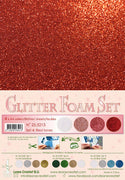 Glitter Foam Set 4 4 A4 Sheets - Red/White