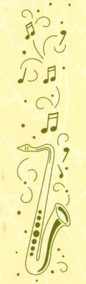 Border embossing folder Saxophone 1
