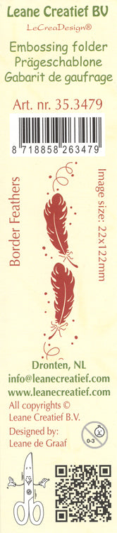 LeCrea Border Embossing Folder - Feathers
