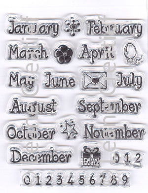 Project Life & Cards clear stamp Months