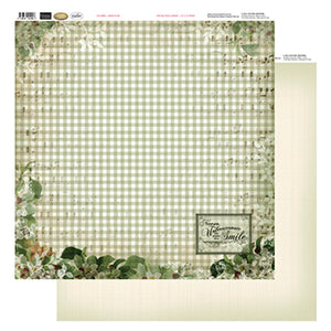 12x12 Patterned Paper  - Green Plaid - Vintage Rose Collection (5)