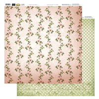 12x12 Patterned Paper  - Line Of Flowers - Vintage Rose Collection (5)