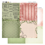 12x12 Patterned Paper  (8 Designs) - Florals & Time - Vintage Rose Collection (5)