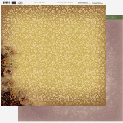 Couture Creations - 12 x 12 Paper (5 sheets) - Golden Pansies