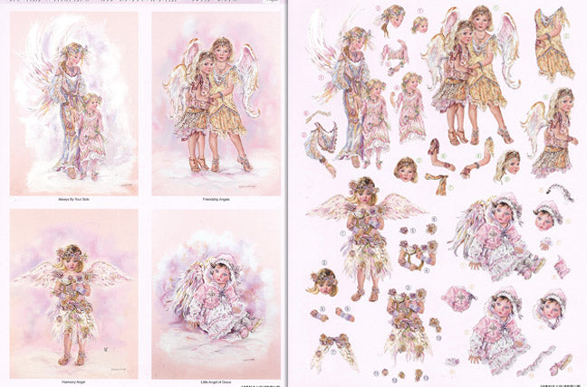 3D Precut (2 sheets)Angle Whispers - By Side/Friendship/Harmony/Grace