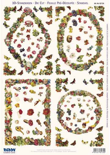 3D Precut 4 Flower frames