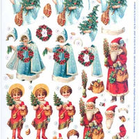 3D Precut Christmas Angels, Santa