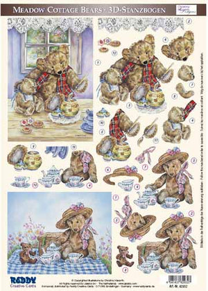 3D Precut Teddy Bears-Honey/Picnic