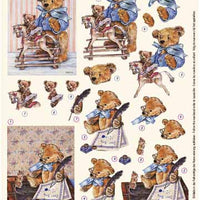 3D Precut Teddy Bears-Rocking Horse