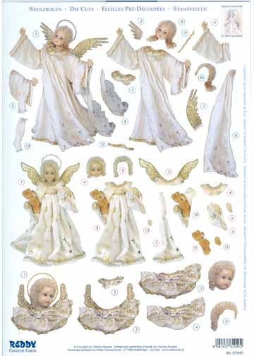 3D Precut Angels With Teddy Bear