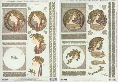 3D Precut Alphonso Mucha Ivy & Laure 2 sheets