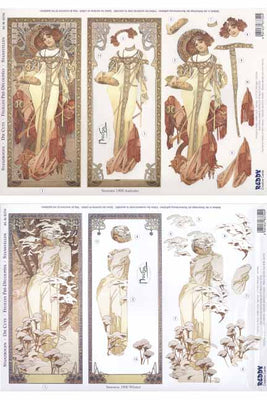 3D Precut Alphonso Mucha Autumn & Winter