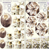 3D Precut - White Flowers - 2 sheets