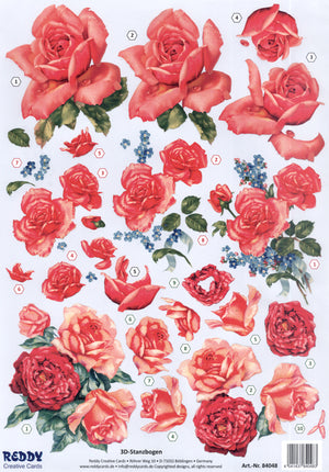Reddy Die Cut 3D - Red Roses