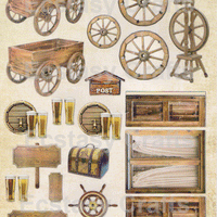Pre Cut Sheets - Masculine  - Wagon and Beer, trunk