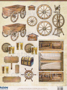 Pre Cut Sheets - Masculine  - Wagon and Beer, trunk
