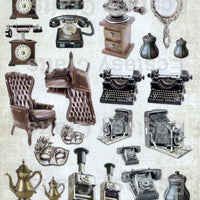 Pre Cut Sheets - Telephone, Chair, Camera