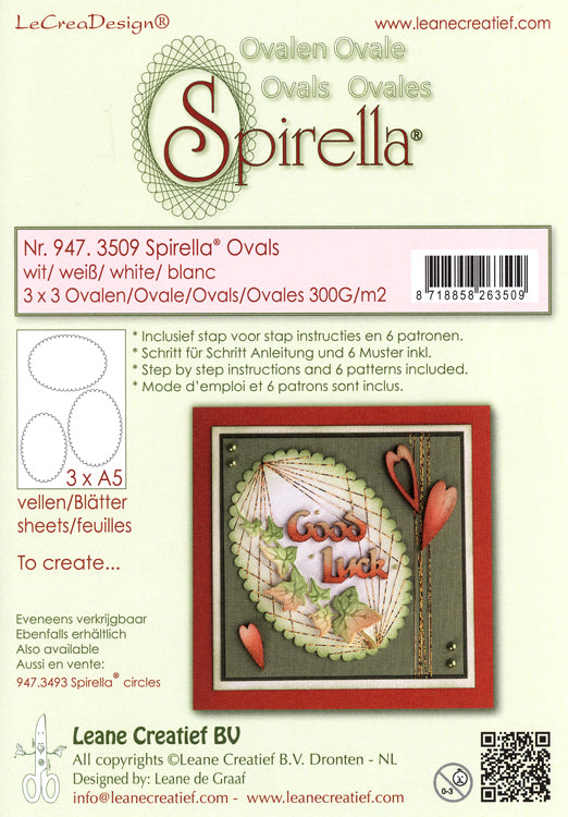 Le Crea Design - Spirella Cards - 9 Pre Cut Ovals