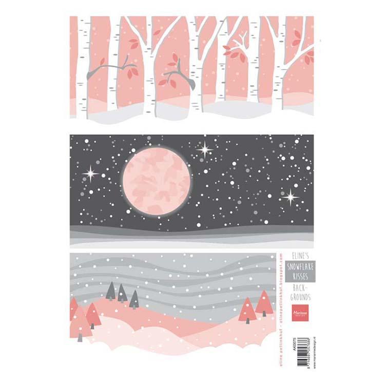 Marianne Design Cutting Sheet Eline's Snowflake Kisses Backgrounds