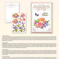 Ann Paper Embroidery Pattern - Blue Lily