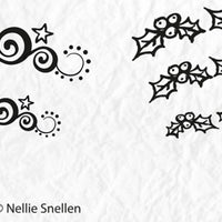Precision Stamps - Christmas - Starswirls-holly