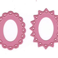 Cameo Dies - Two Star Flower Oval Frames - Jumbo