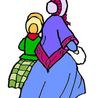 Frog's Whiskers Stamps - Victorian Mother & Daughter