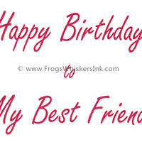 Frog's Whiskers Stamps - Happy Birthday Best Friend