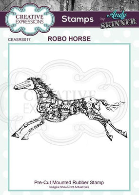 Pre Cut Rubber Stamp by Andy Skinner Robo Horse