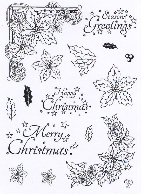 Creative Expressions - Clear Stamps - Poinsetttia Corner Elements