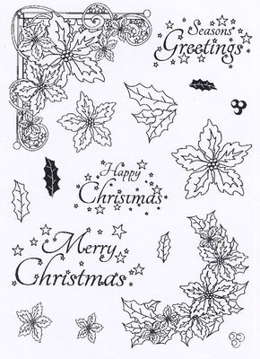 Creative Expressions - Clear Stamps - Poinsetttia Corner Elements