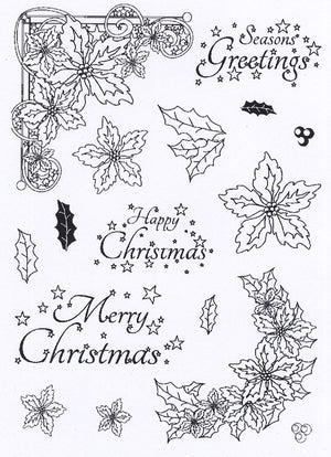 Creative Expressions - Clear Stamps - Poinsetttia Corner Elements