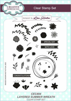 Creative Expressions - Clear Stamps - Layered Summer Wreath