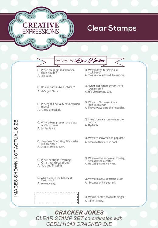 Creative Expressions - Clear Stamps - Cracker Jokes