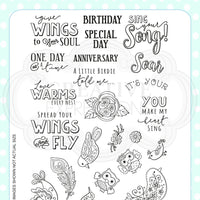 Bird Journaling A5 Clear Stamp Set