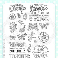 Butterfly Journaling A5 Clear Stamp Set