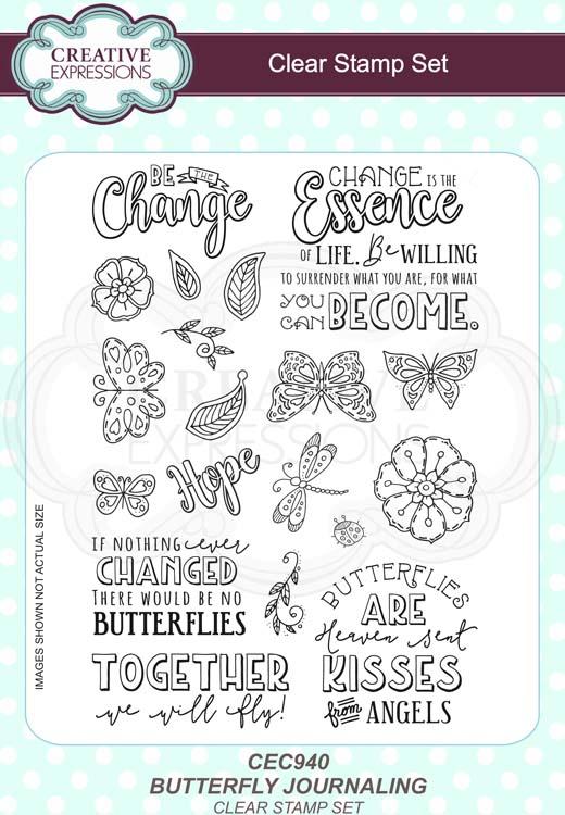 Butterfly Journaling A5 Clear Stamp Set