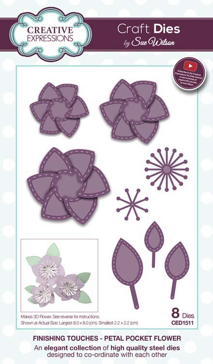 Sue WIlson - Finishing Touches Collection - Petal Pocket Flower Die