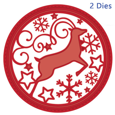 Sue Wilson Dies - Festive Collection - Santa's Reindeer Snow Globe Scene