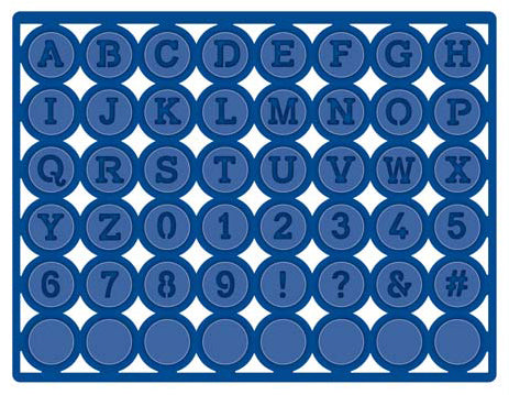 Sue Wilson Dies - Expressions Collection - Typewriter Grid Alphabet Die