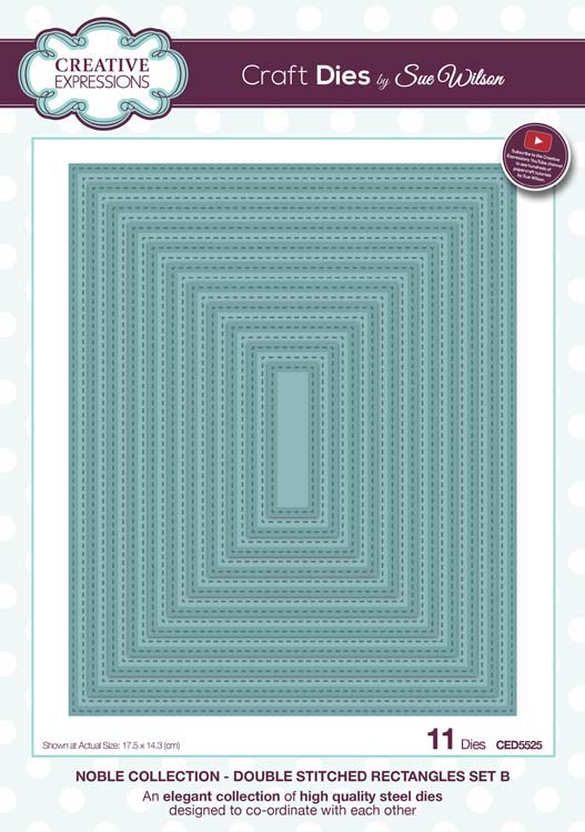Sue Wilson Dies - Noble  Collection - Collection Double Stitched Rectangles Set B Die