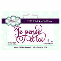 Dies by Sue Wilson Mini Expressions Collection Je Pense a Toi