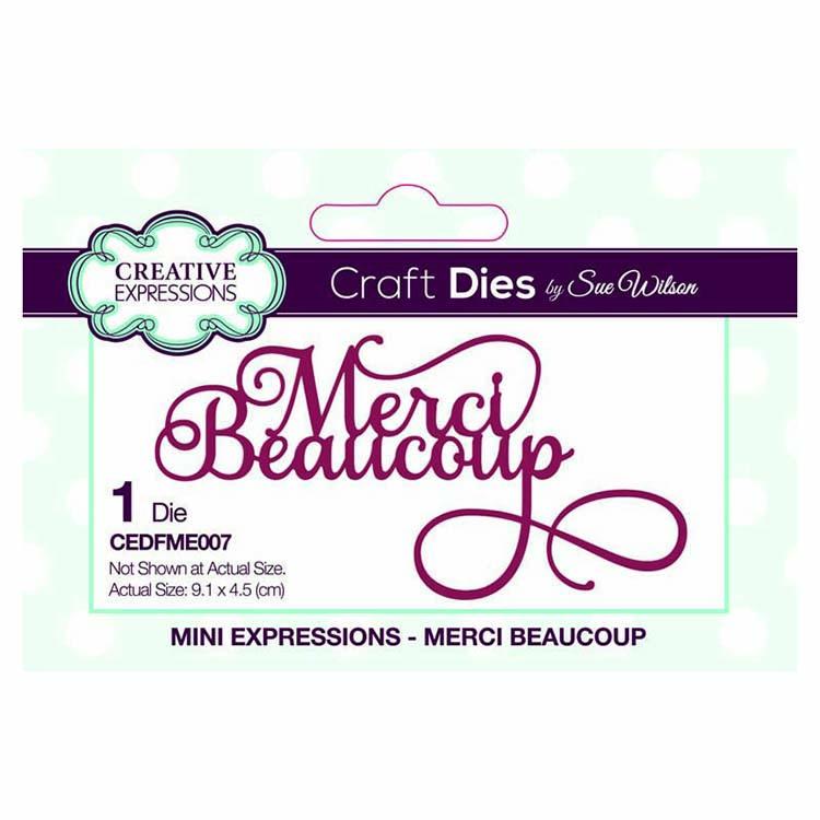 Dies by Sue Wilson Mini Expressions Collection Merci Beaucoup