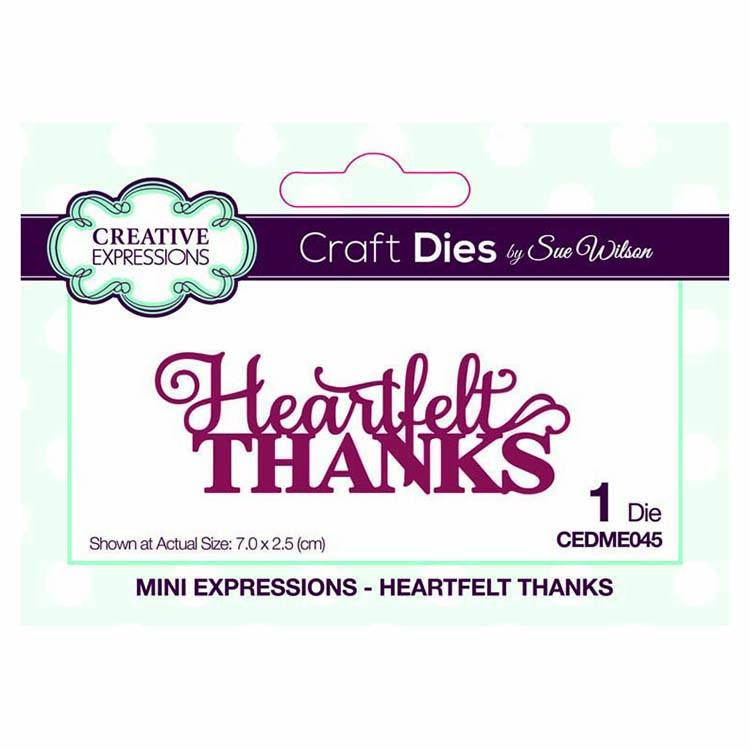 Dies by Sue Wilson Mini Expressions Collection Heartfelt Thanks