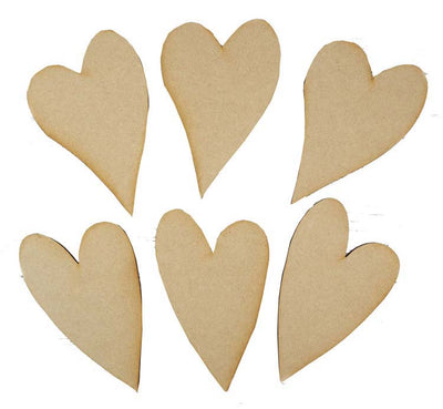 Creative Expressions MDF Mixed Heart Pack of 6